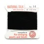Silk bead cord 1.02mm black x 2m