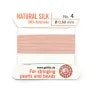 Fil de soie 0.6mm attaché à une aiguille rose pâle  x 2m
