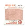 Fil de soie 1.02mm attaché à une aiguille rose pâle x 2m