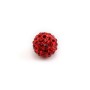 Verre coloré facetté rond serti sur métal doré 12.5mm x 1pc