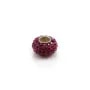 Verre coloré facetté rond serti sur métal doré 12.5mm x 1pc