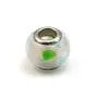Boucle d'oreille argent 925 rhodie Jade teinte vert Goutte Plate 13.5x18.5mm x 2pcs