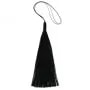 Imitation silk black pompon 80mm x 1pc