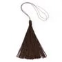 Pompon imitation soie marron 40mm x 1pc