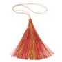 Pompon imitation soie bicolore (bordeaux & doré) 40mm x 1pc