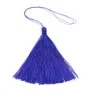 Pompon imitation soie bleu marine 40mm x 1pc