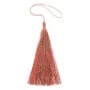 Pompon imitation soie bicolore (kaki & orange) 80mm x 1pc
