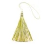 Imitation silk bicolore(cream & green) pompon 40mm x 1pc