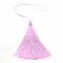 Pompon imitation soie violet lilas 80mm x 1pc