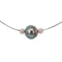 Collier Perles Tahiti Chaîne Argent 925 40cm x 1pc
