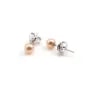 Boucle d'oreille argent 925 2 boule mouve x  2pcs