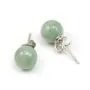 Boucle d'oreille en argent 925 et jade, de forme ronde, 8mm x 2pcs