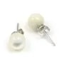 Boucle d'oreille en argent 925 et perles de nacre de 8mm x 2pcs
