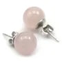 Boucle d'oreille quartz rose 10mm, en argent 925 x 2pcs