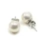 Boucle d'oreille  boule 10mm perle d'eau douce x 2pcs