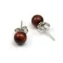 Earring in 925 silver & beads of bull eye in 6mm x 2pcs