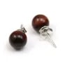 Boucle d'oreille en argent 925 & perles d'oeil de taureau de 10mm x 2pcs
