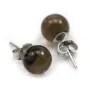 Boucle d'oreille quartz fumé 8mm, en argent 925 x 2pcs