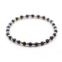 Bracelet lapis lazuli 4mm, avec perles dorées x 1pc