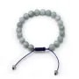 Bracelet  Aigue Marine boule rond 8.5mm x 1pc