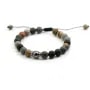 Bracelet en Jaspe polychrome matte & perle de culture de tahiti x 1pc