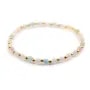 Bracelet aigue marine & morganite 4mm, avec perles dorées x 1pc