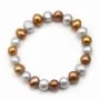 Bracelet 3 Rangs Perle D'eau Douce Gris