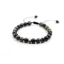 Bracelet en opale grise, de forme ronde, 8-8.5mm x 1pc