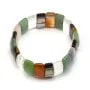 Bracelet fait de différentes pierres, de forme plate et rectangulaire x 1pc
