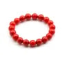 Bracelet bambou de mer teinte rouge Boule Ronde 10 mm