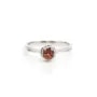 Bague tourmaline rose & zirconium en argent 925 rhodié x 1pc