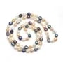 Sautoir en perles d'eau douce multicolore, de forme baroque, mesurant 8x10mm x 80cm x 1pc