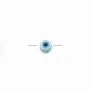 Nazar boncuk (oeil bleu) rond en nacre blanche 4mm x 4pcs