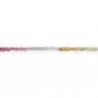Saphir multicolor, en forme de briolette facetté 2.5x4mm x 45cm