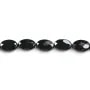 Onyx noir, ovale facette, 10x14mm x 40cm