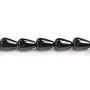 Onyx noir, goutte, 12x18mm x40cm