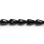 Onyx noir, goutte facette, 10x14mm x 40cm