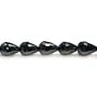 Agate noire goutte facette 13x17mm x 2pcs