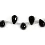 Onyx noir, goutte facette, 8x11.5mm x 40cm