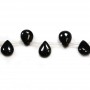 Onyx noir, goutte plate, 13x18mm x 40cm