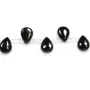 Agate noire goutte plate 8x12mm x 40cm