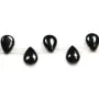 Agate noire goutte plate 8x12mm x 40cm
