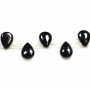 Onyx noir, goutte plate, 8x12mm x 40cm