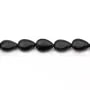 Onyx black, flat drop, 9x13mm x 40cm