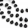 Agate noir goutte plate 6x9mm x 40cm