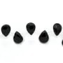 Agate noir goutte plate 6x9mm x 40cm