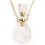 Collier en  plaquée par "flash" or sur laiton avec pendentif flacon de parfum  en Cristal de roche