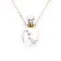 Collier en plaquée par "flash" or sur laiton avec pendentif  flacon de parfum en Howlite