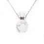 Collier en acier inox argenté avec un flacon de parfum pendentif en Howlite