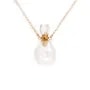 Collier en  plaquée par "flash" or sur laiton avec pendentif flacon de parfum  en Cristal de roche